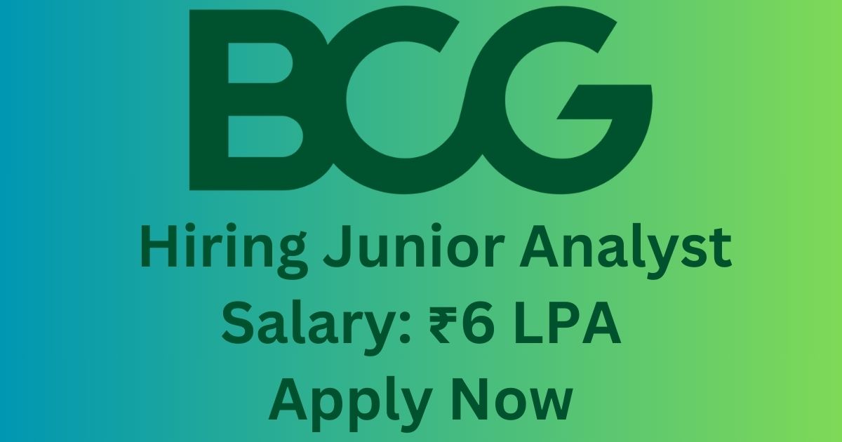 BCG Hiring Junior Analyst