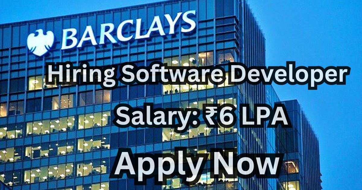 Barclays Hiring Software Developer