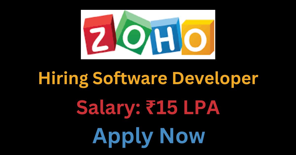 Zoho Recruitment For Software Developer